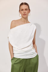 Cortefiel Draped top Ivory