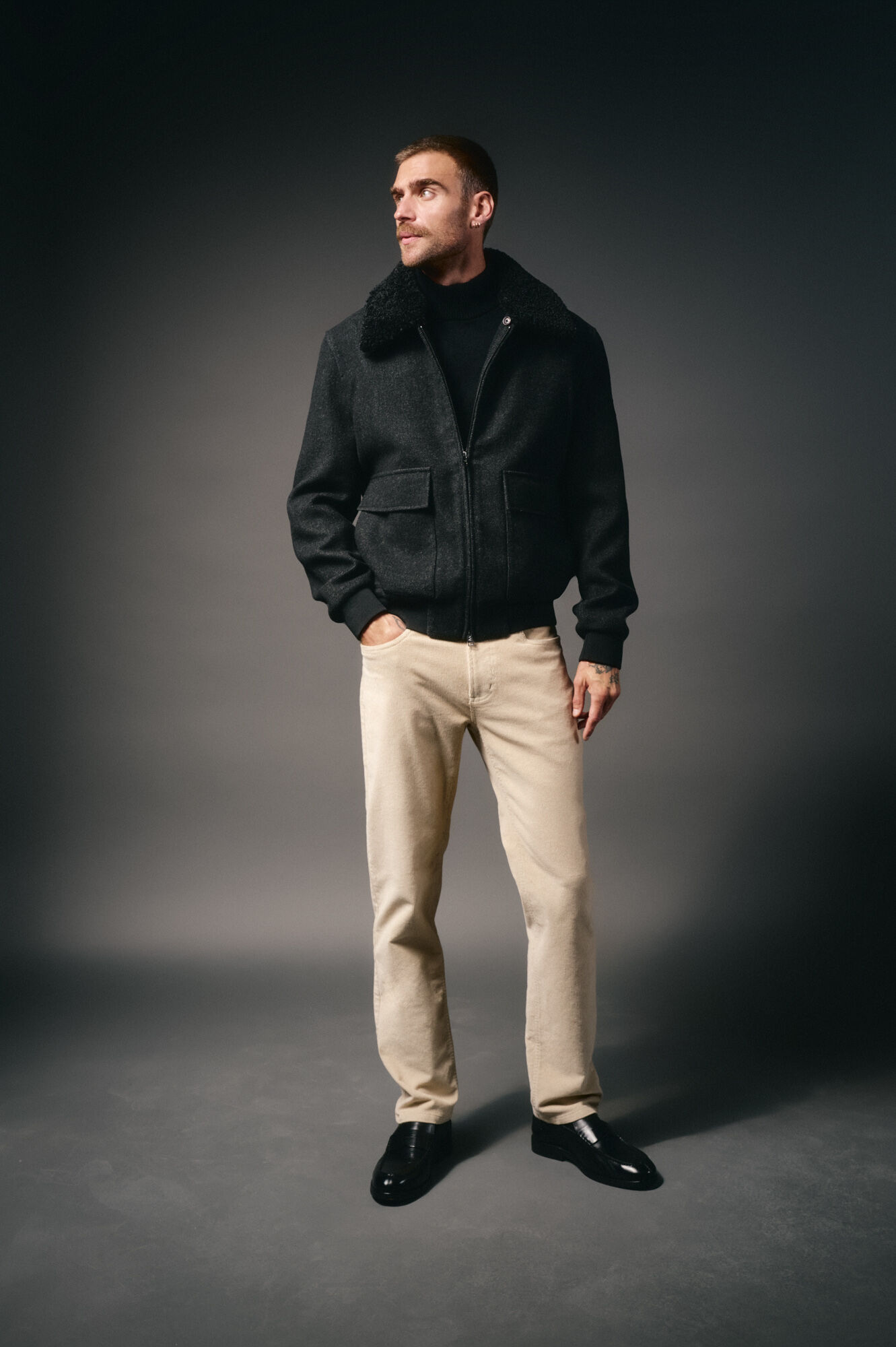 OOTO Casaco de l&atilde; borrego Cinzento