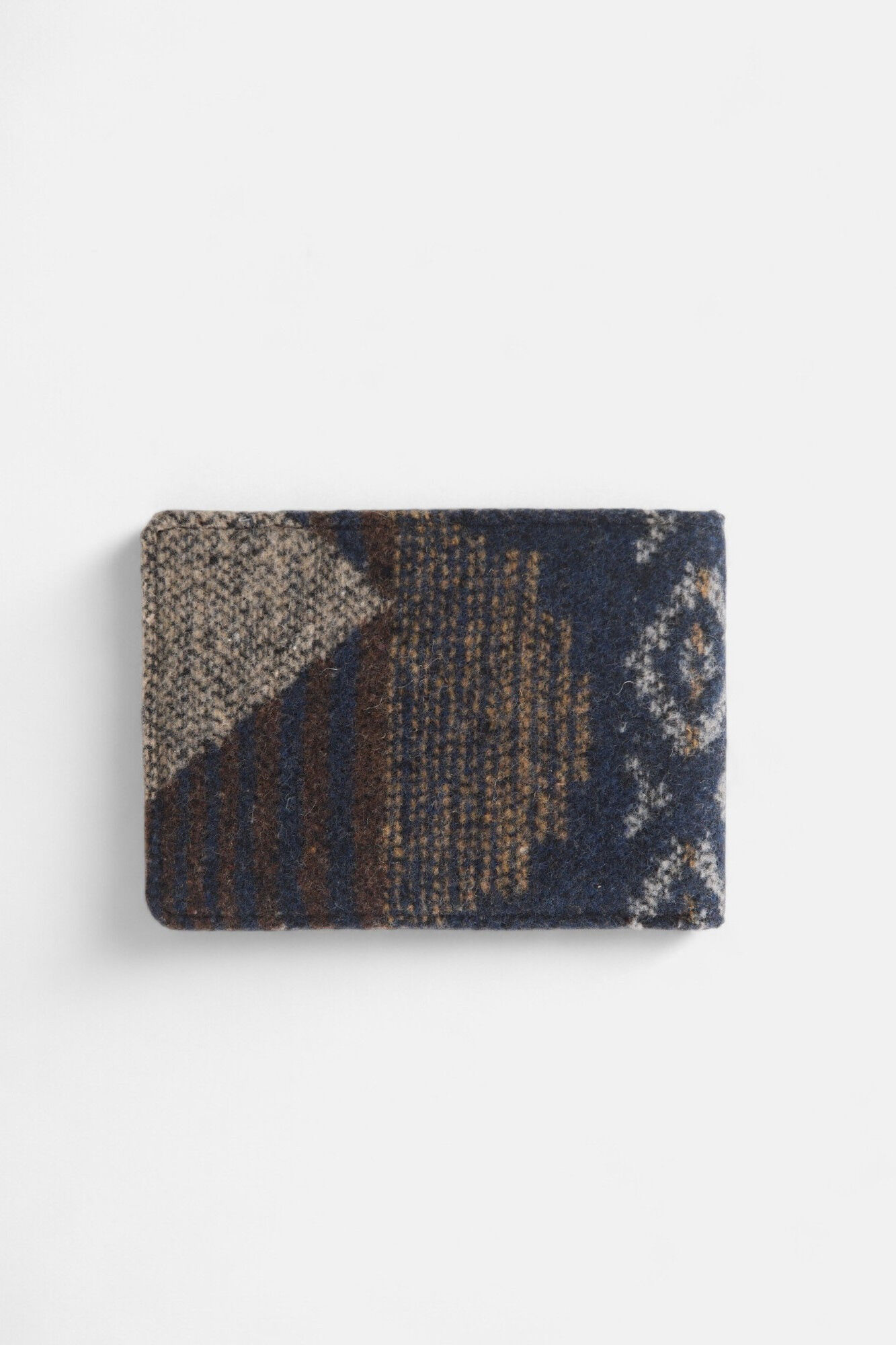 Silbon Carteira de couro de tecido &eacute;tnico Castanho