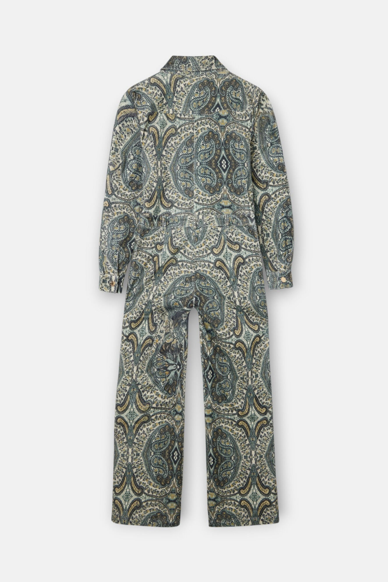 Silbon Macac&atilde;o de veludo cotel&ecirc; com estampado de caxemira Verde