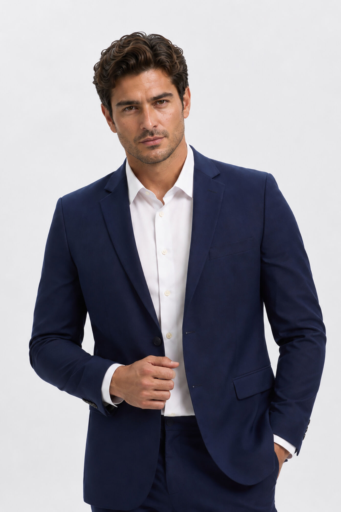 Selected Wool Slim Fit blazer Navy