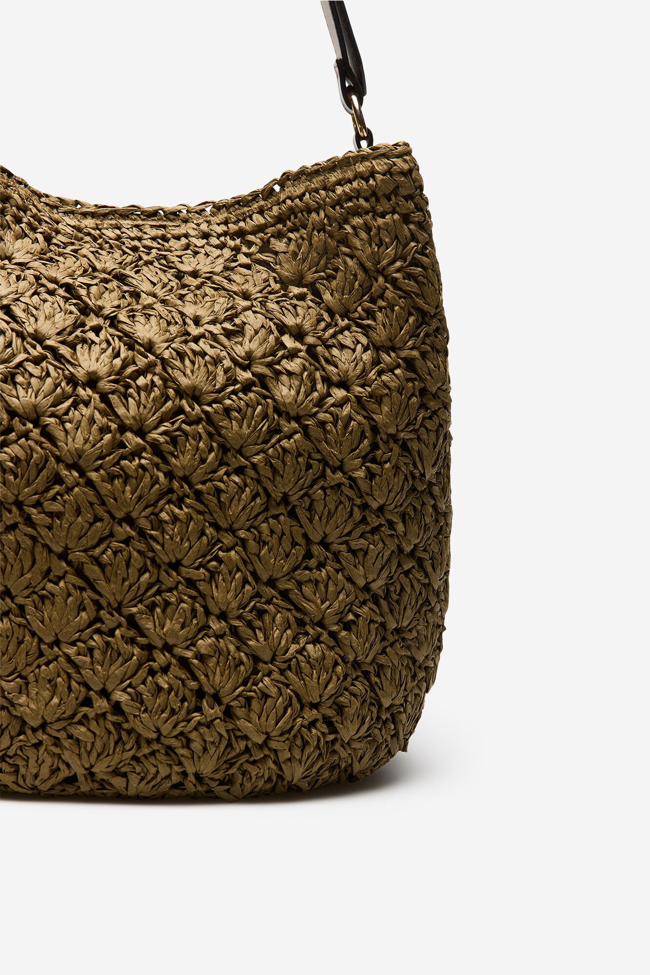 Cortefiel Bolsa de r&aacute;fia tran&ccedil;ada Verde