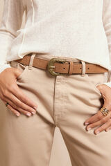 Slowlove Cinto de pele  Castanho