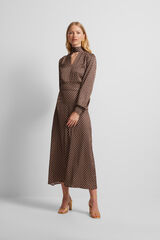 Silbon Satin midi dress Brown