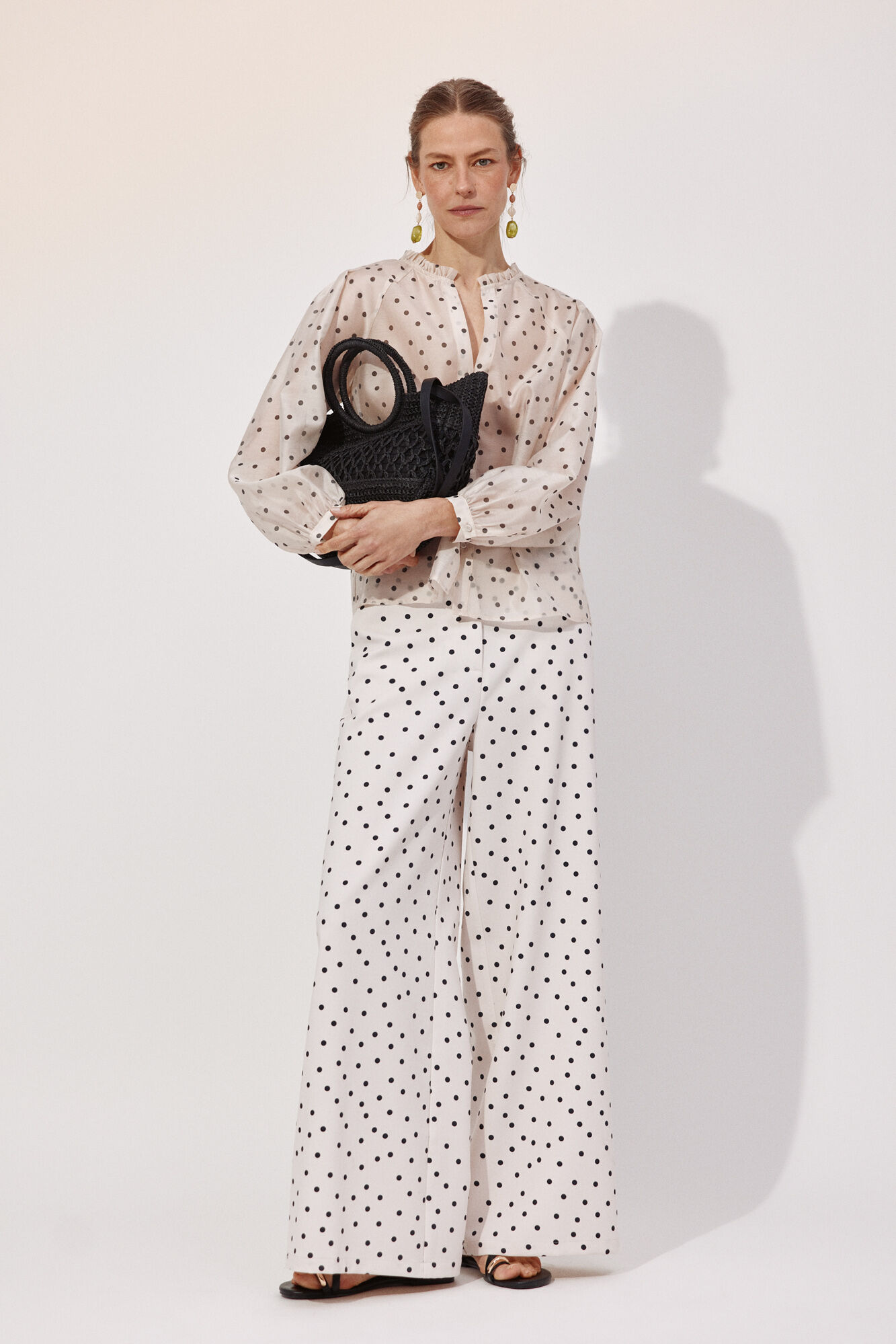 Cortefiel Blusa lunares volante