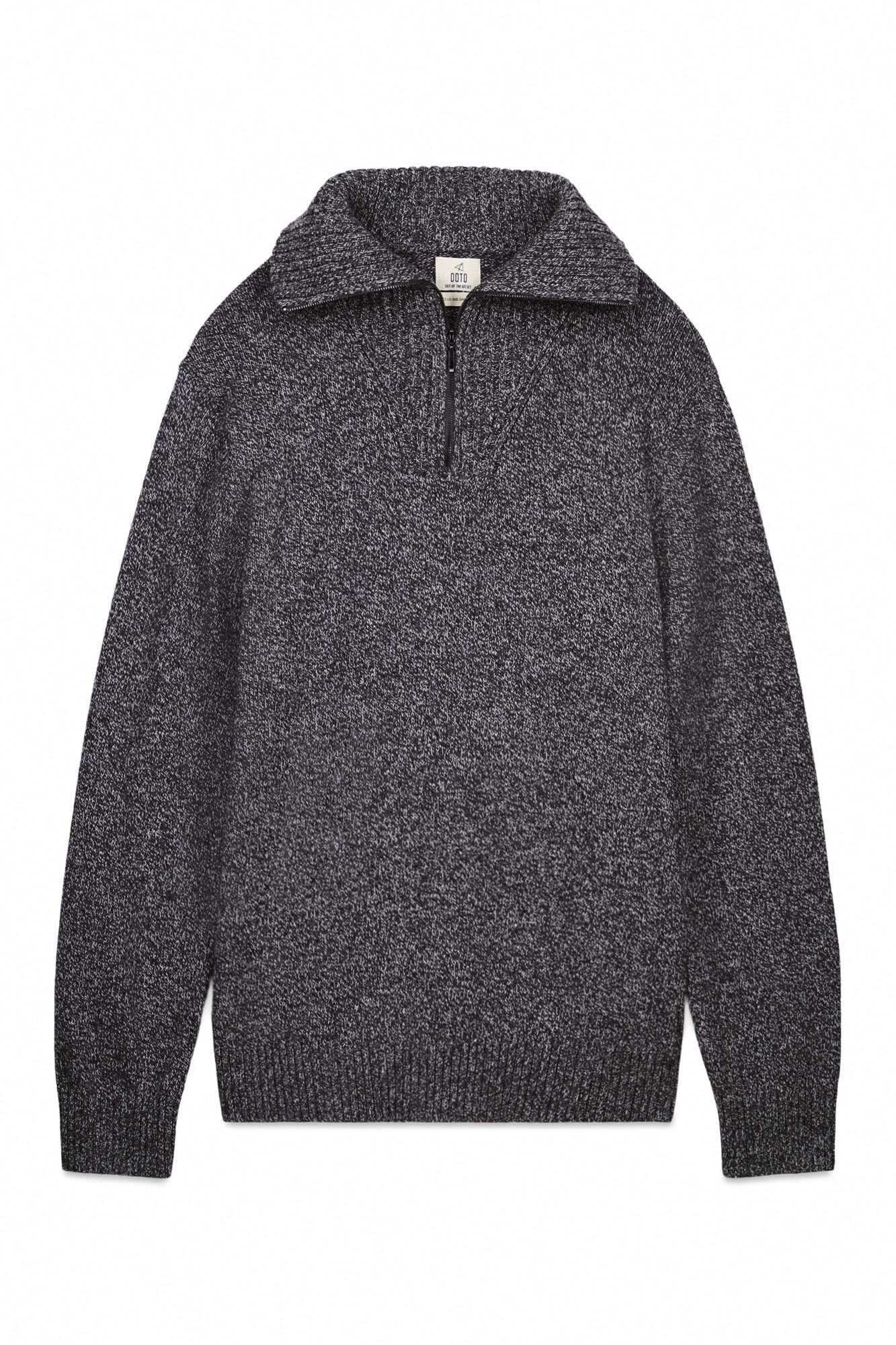 OOTO Jersey cuello polo cremallera algod&oacute;n Gris oscuro