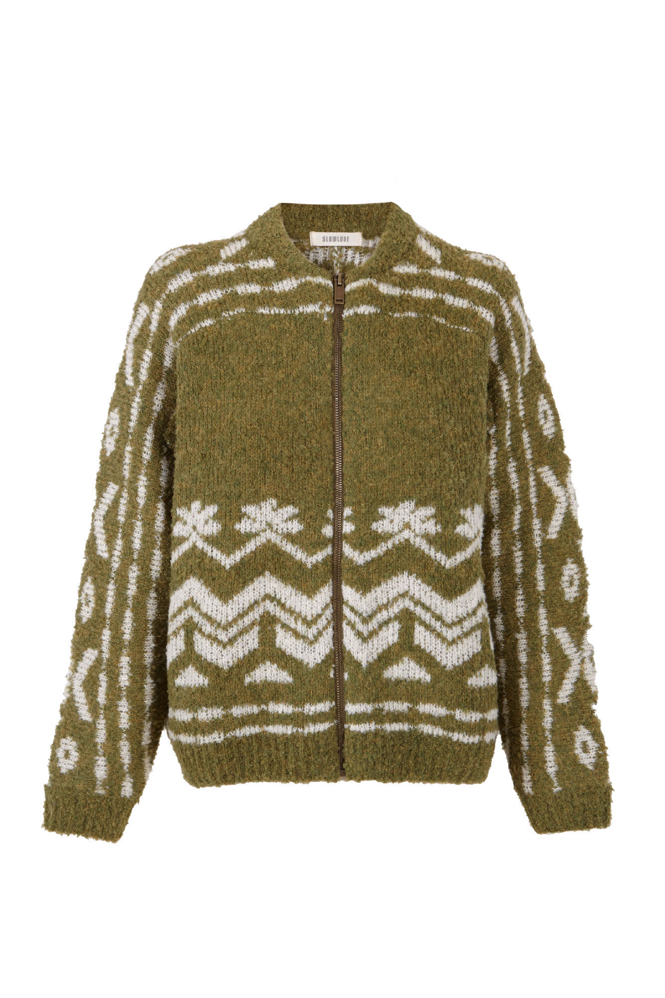 Slowlove malha bomber de jacquard Verde