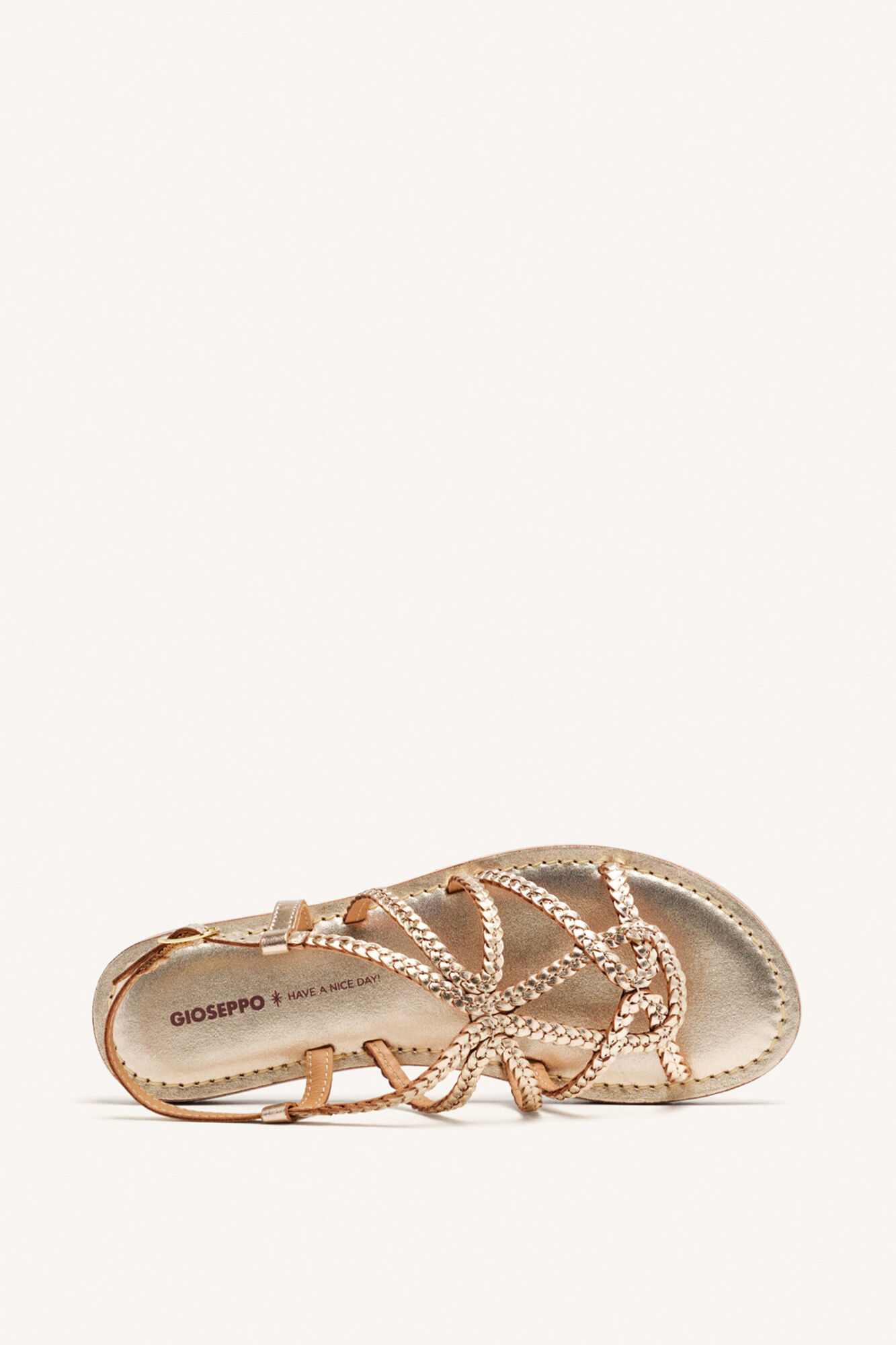 Gioseppo Sand&aacute;lias entran&ccedil;adas de pele orland Dourado