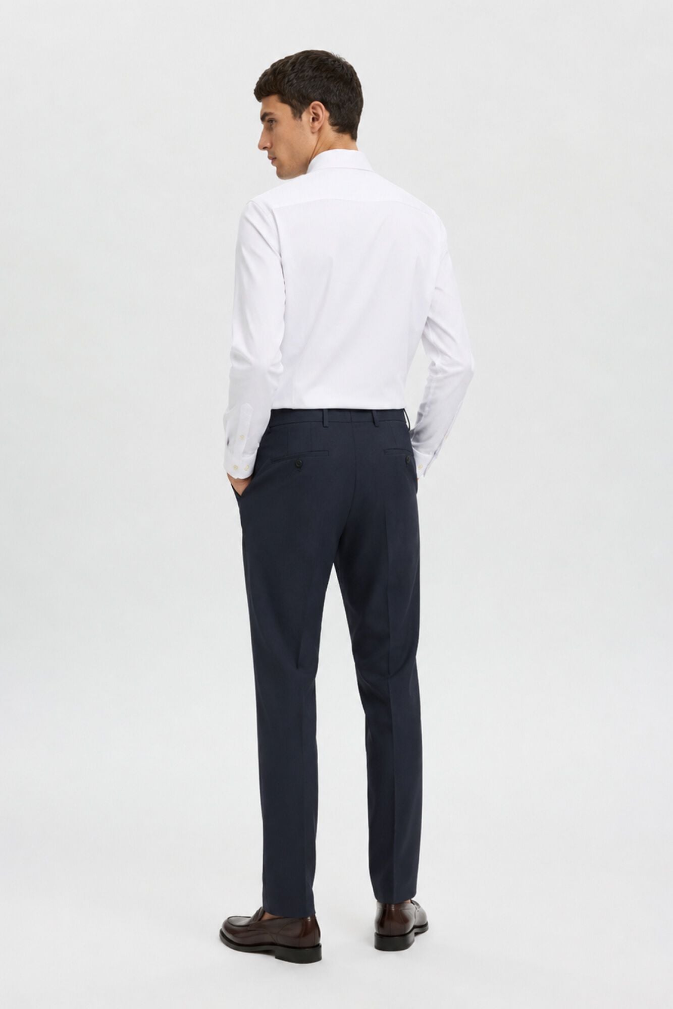 Selected Cal&ccedil;a de alfaiataria Slim Fit Azul