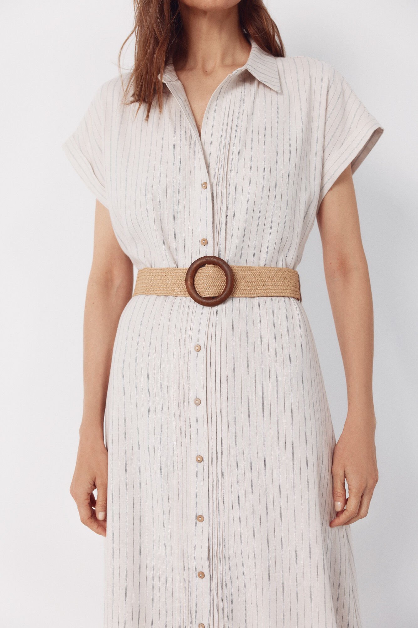 Cortefiel Linen trousers Printed white