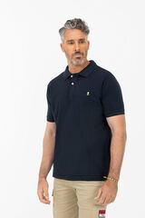 Cortefiel Basic logo polo shirt Blue