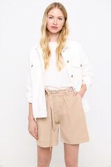 Cortefiel Fluid Tencel Bermuda shorts Brown