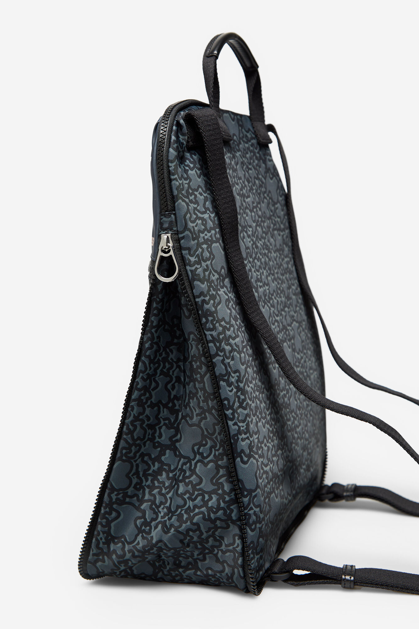 Tous Mochila plana negra Kaos Mini Evolution Nylon Negro