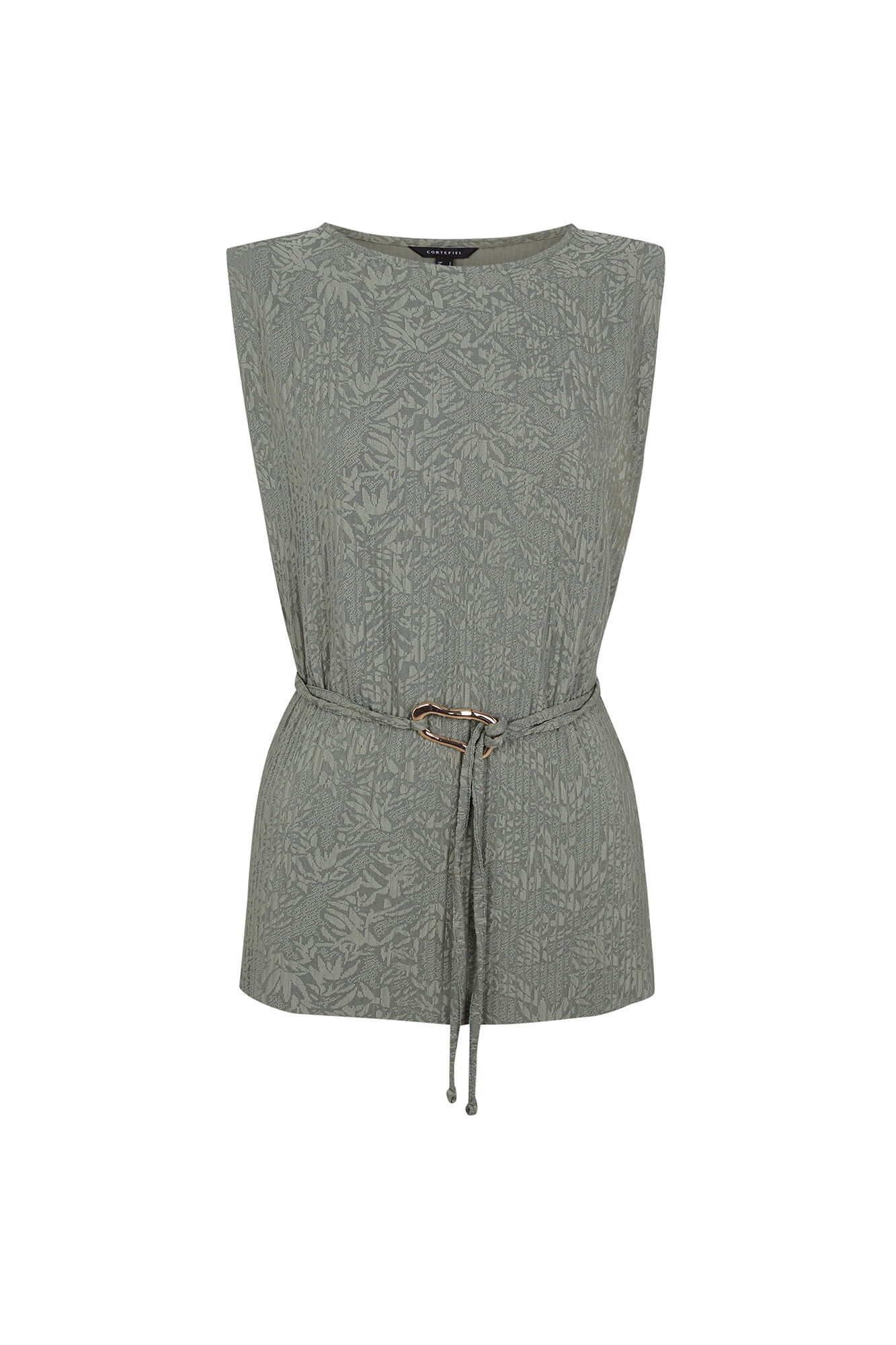 Cortefiel Top jacquard hebilla Kaki