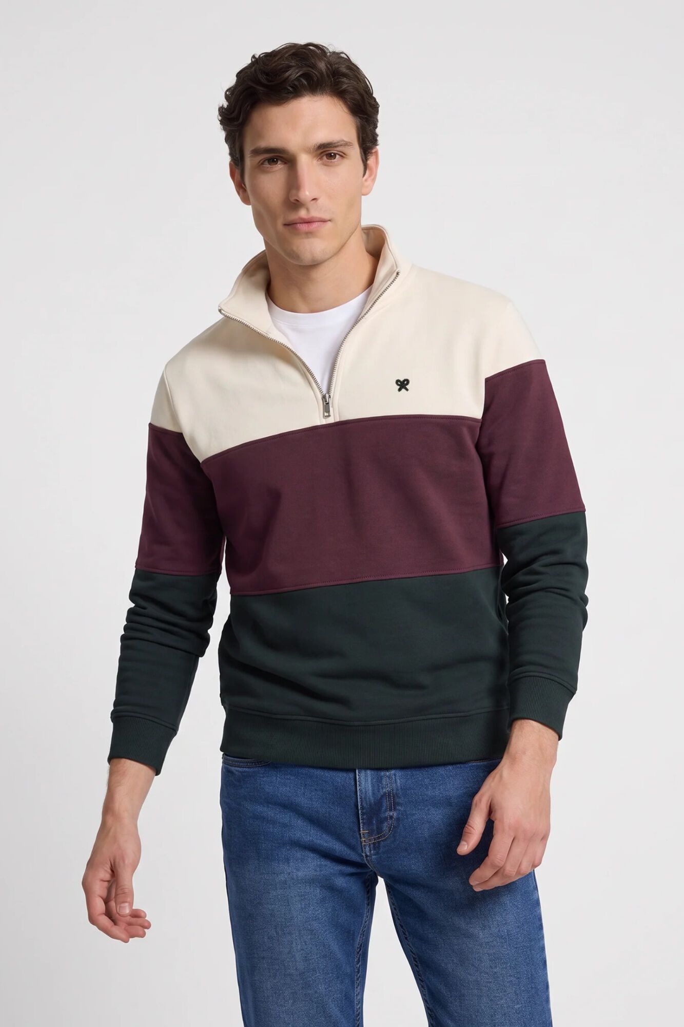Silbon Sweatshirt meio fecho blocos