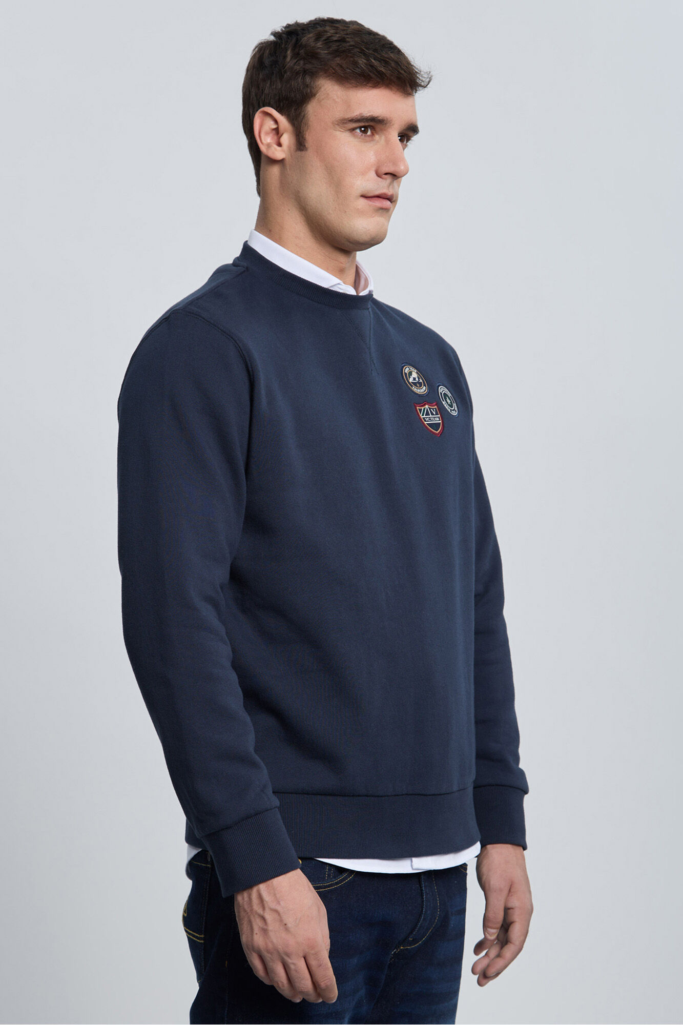 Valecuatro Sweatshirt azul marinho com 3 escudos Azul