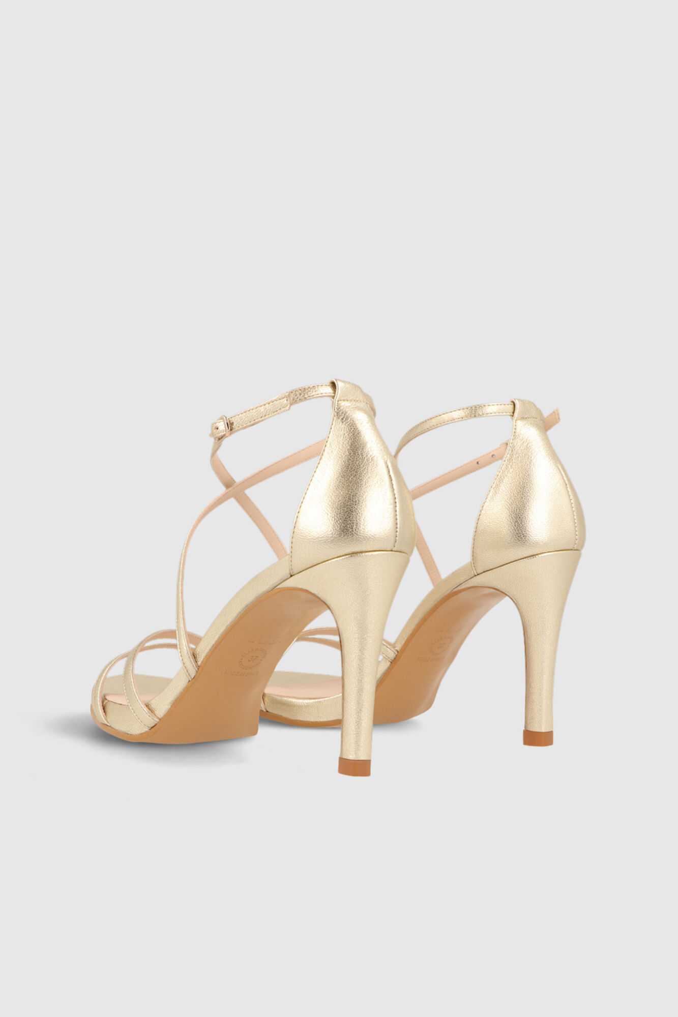 Lodi Gold sparkle leather sandals Yellow