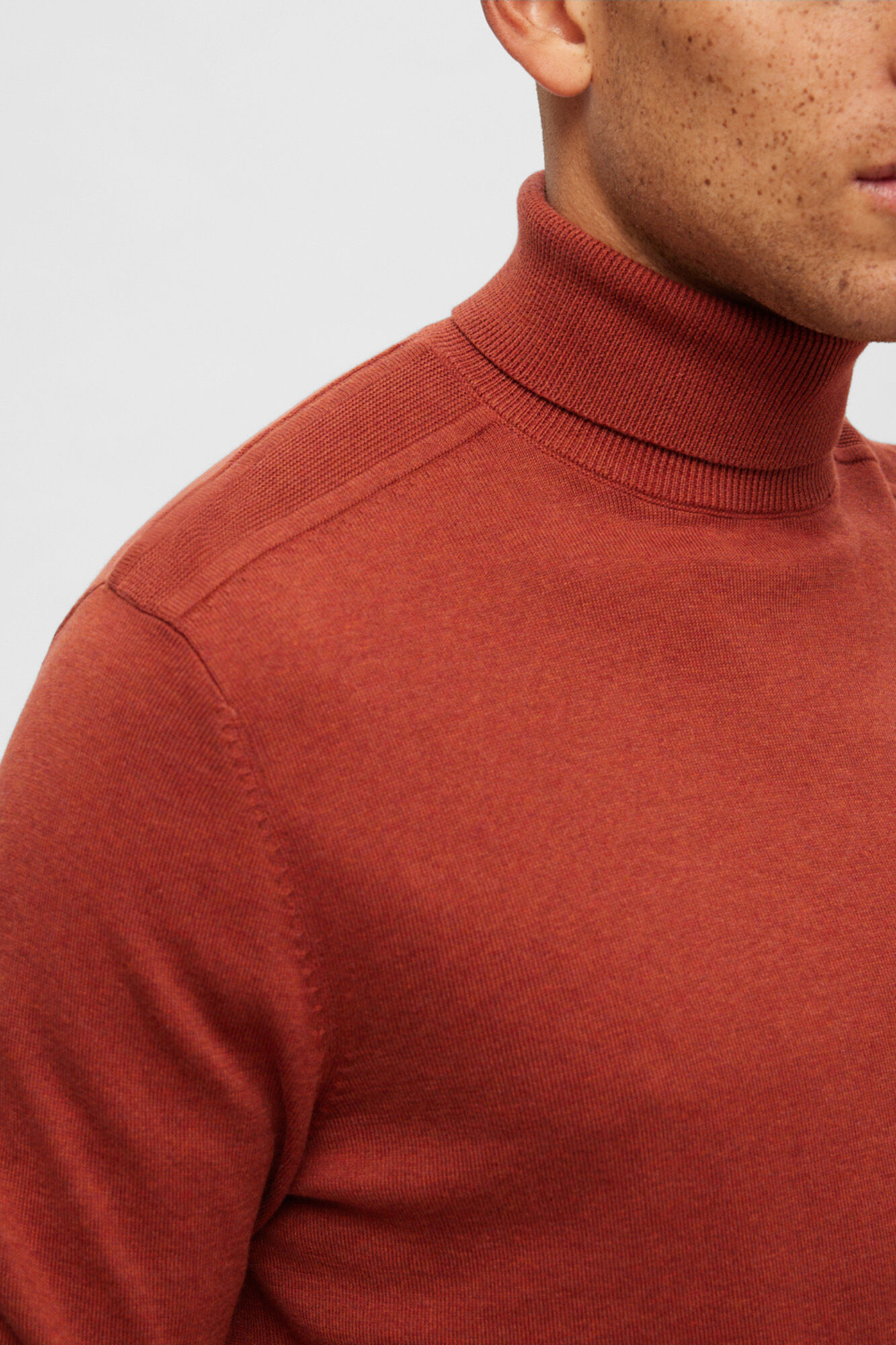 Selected Jersey cuello vuelto 100% algod&oacute;n Rojo