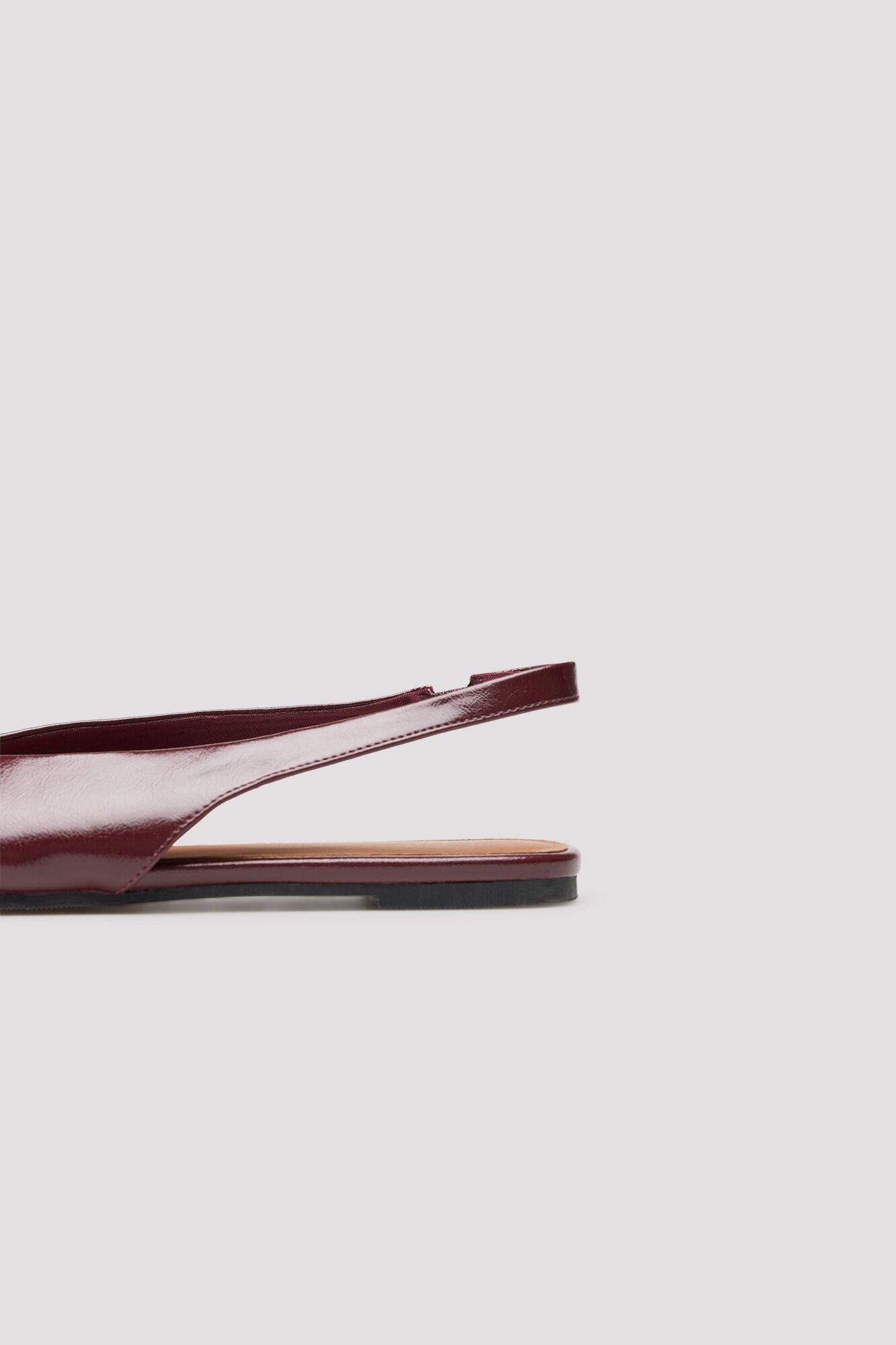 Cortefiel Square toe mule ballet flats Maroon