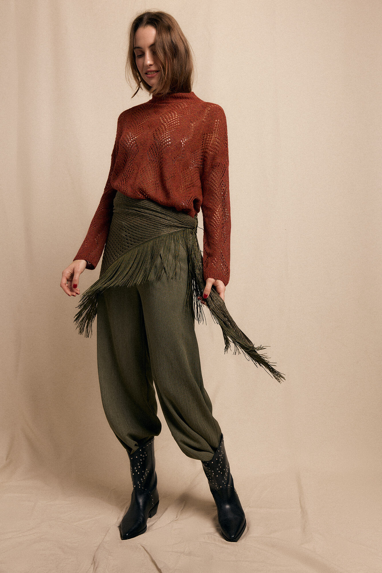 Slowlove Cal&ccedil;as plissadas rastejantes Verde