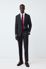 Cortefiel Blazer slim em tecido inteligente xadrez cinza Cinzento