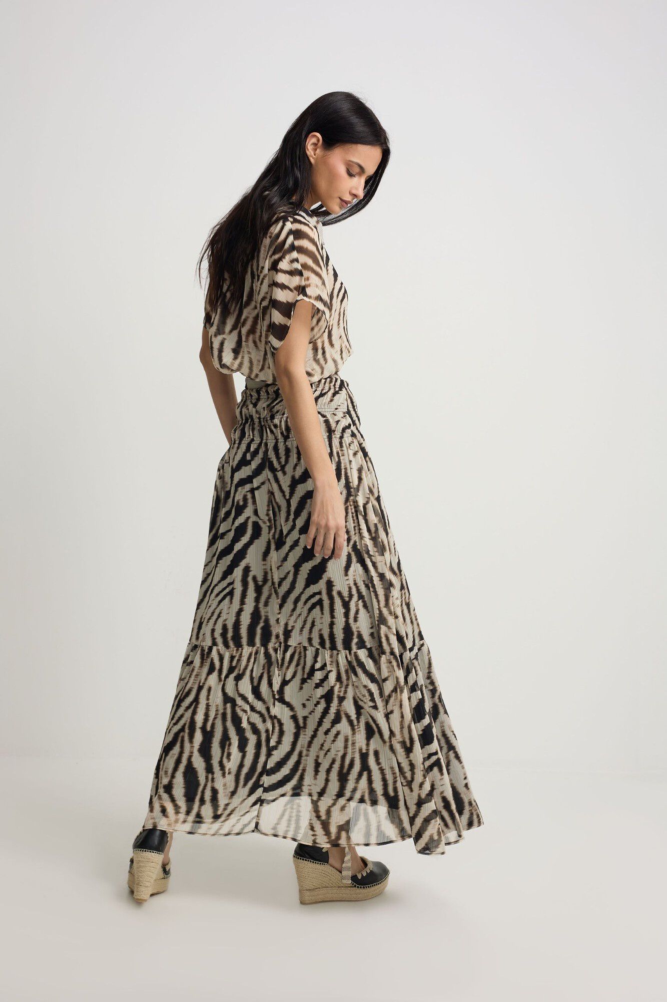 Silbon Saia comprida estampado animal print Tostado