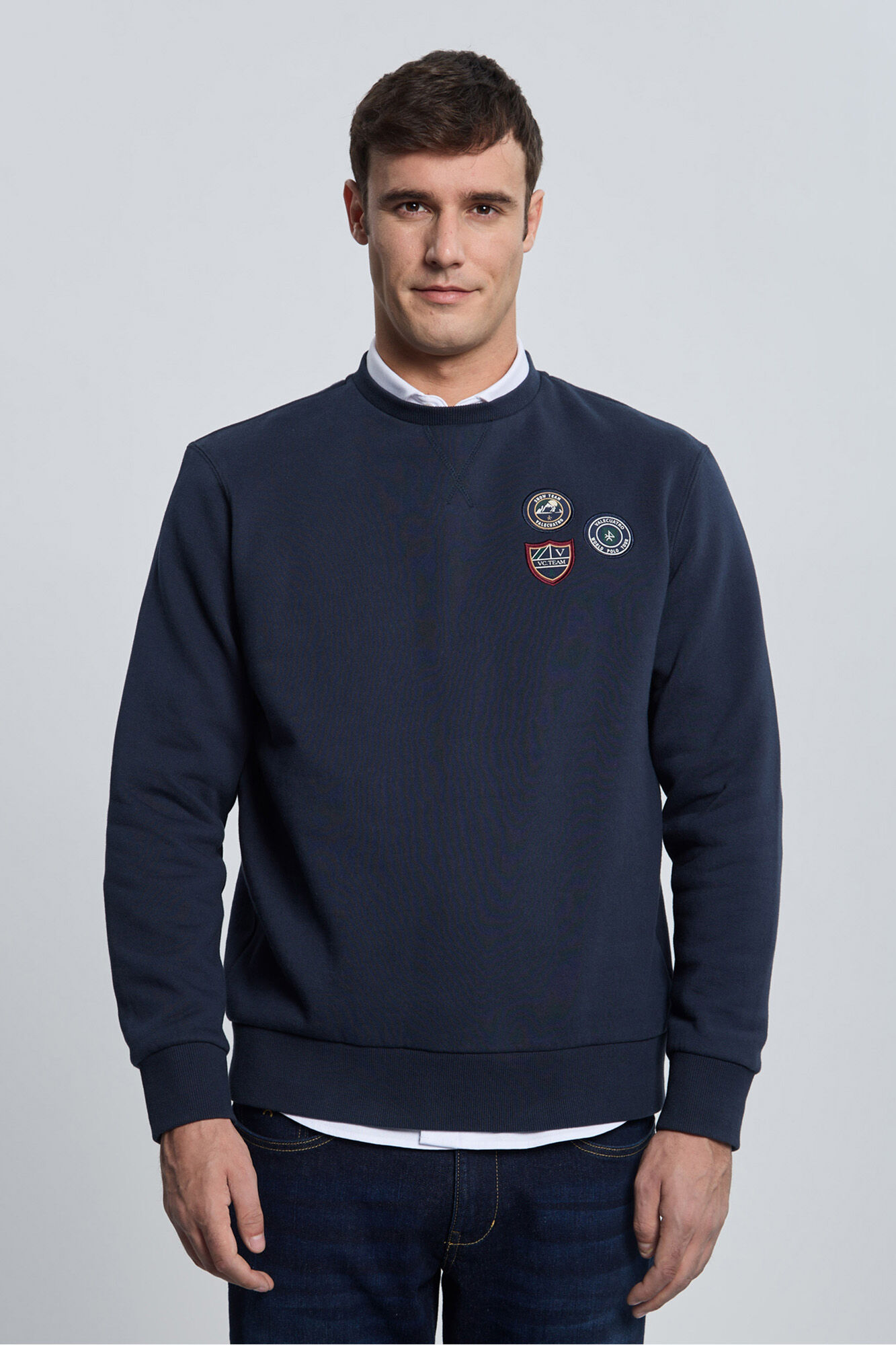 Valecuatro Sweatshirt azul marinho com 3 escudos