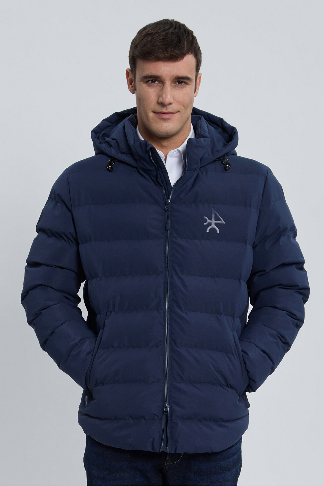 Valecuatro Casaco acolchoada com relevo azul marinho Azul