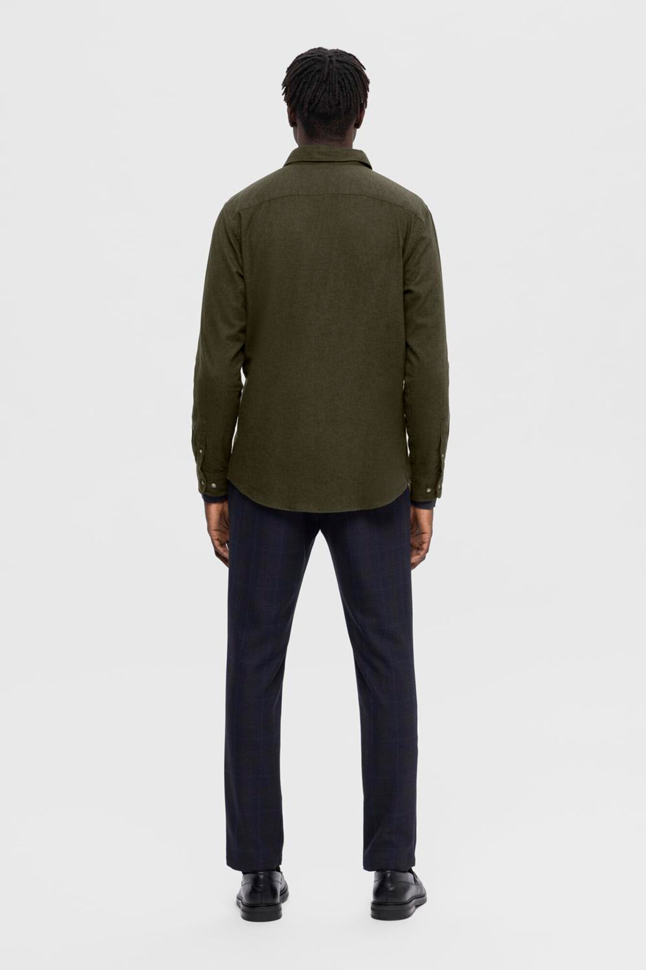 Selected Camisa de manga comprida com corte slim Verde