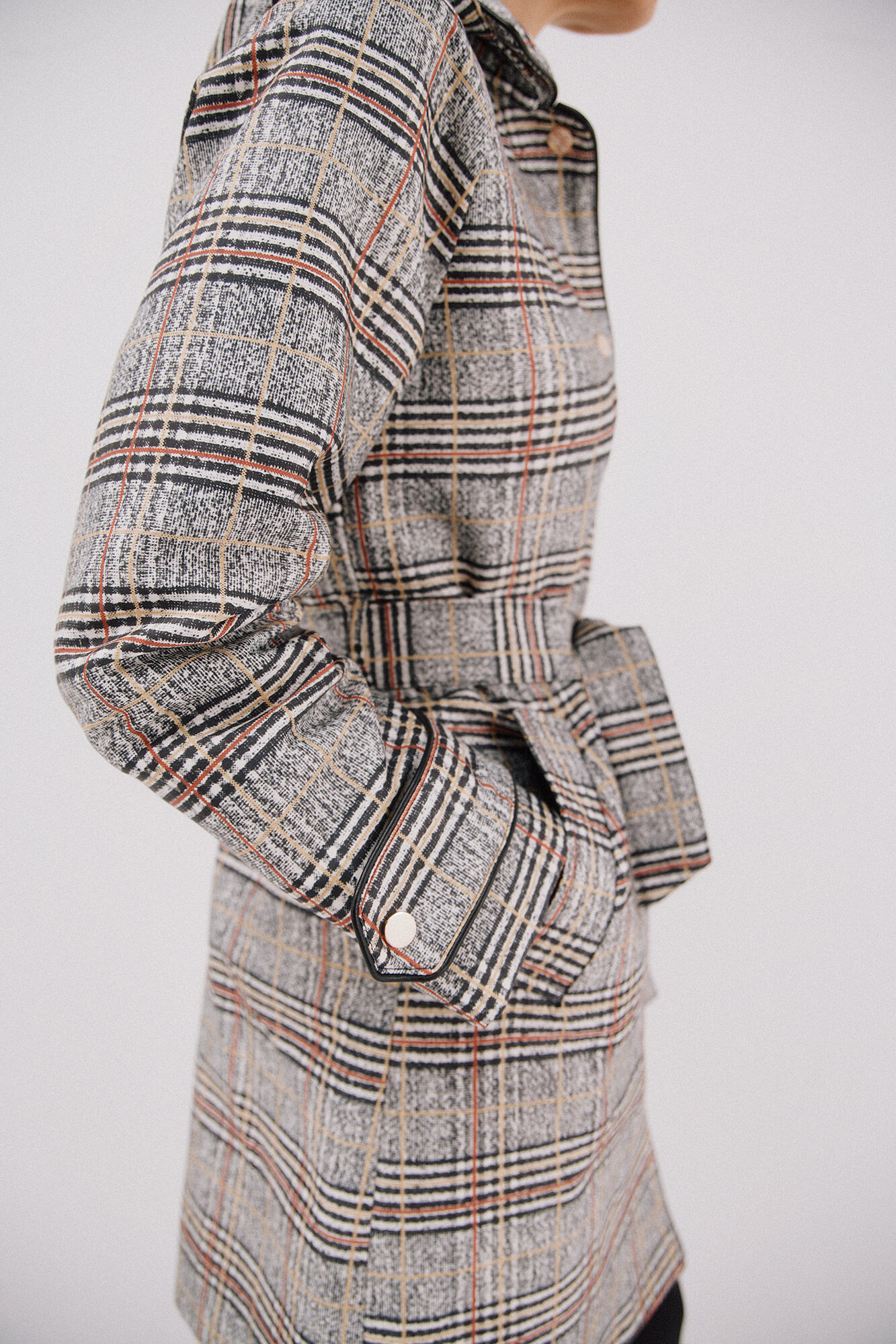 Cortefiel Satin trench coat with detachable hood Multicolour