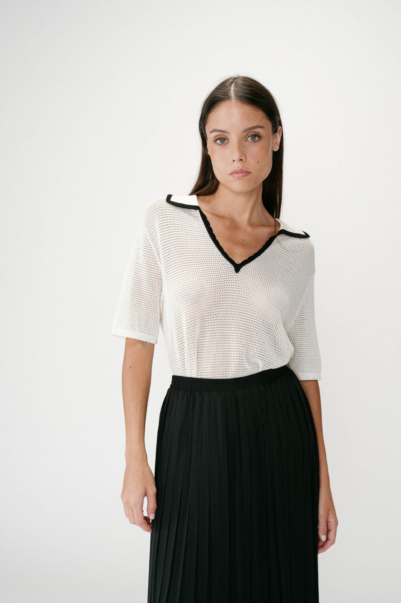 Grace & Mila Saia comprida plissada Walina Preto