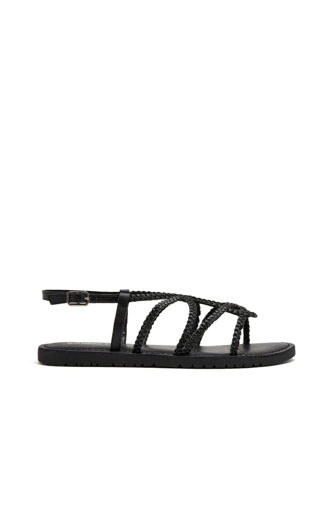 Gioseppo Leather braided sandals orland Black