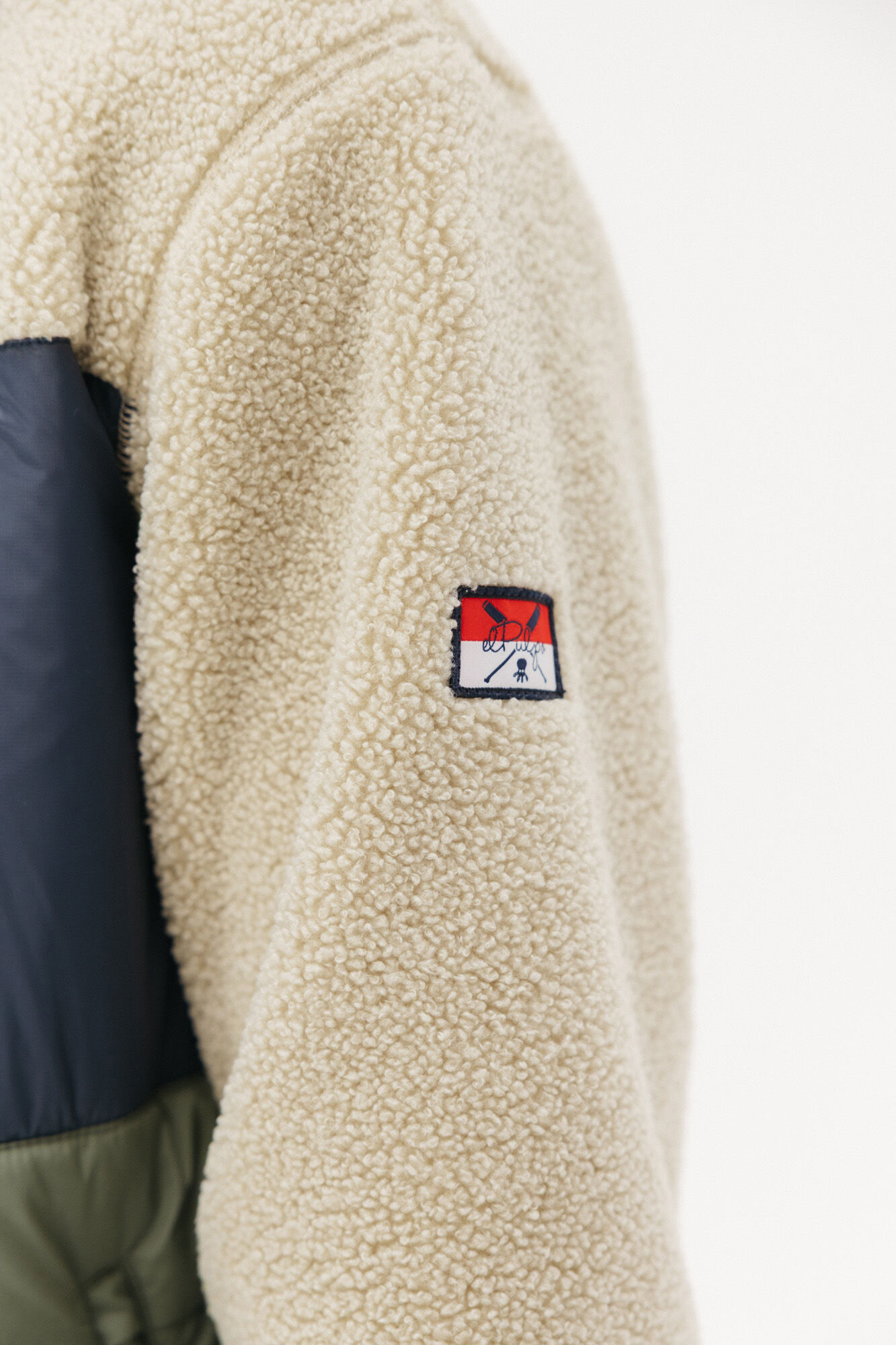 elPulpo Chaqueta combinada nylon y borreguillo Beige