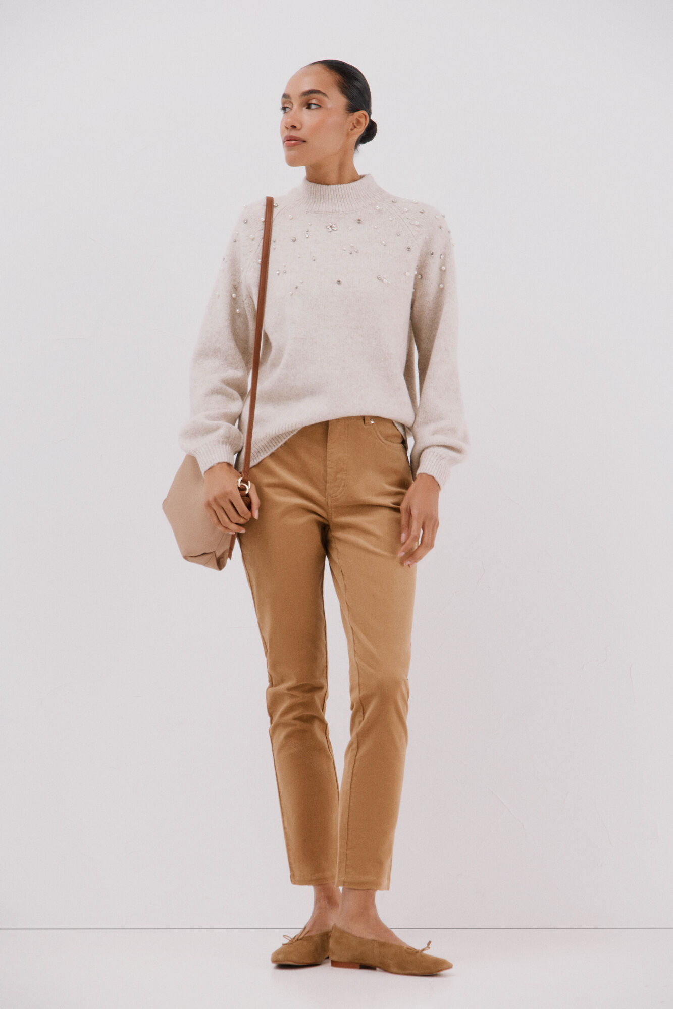 Cortefiel Jersey strass y perlas