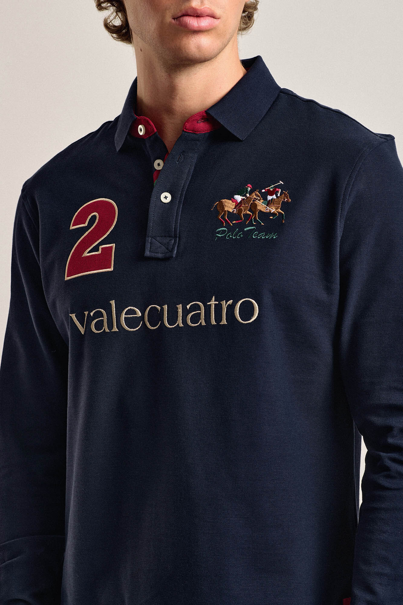 Valecuatro Valecuatro men's navy blue polo shirt Navy