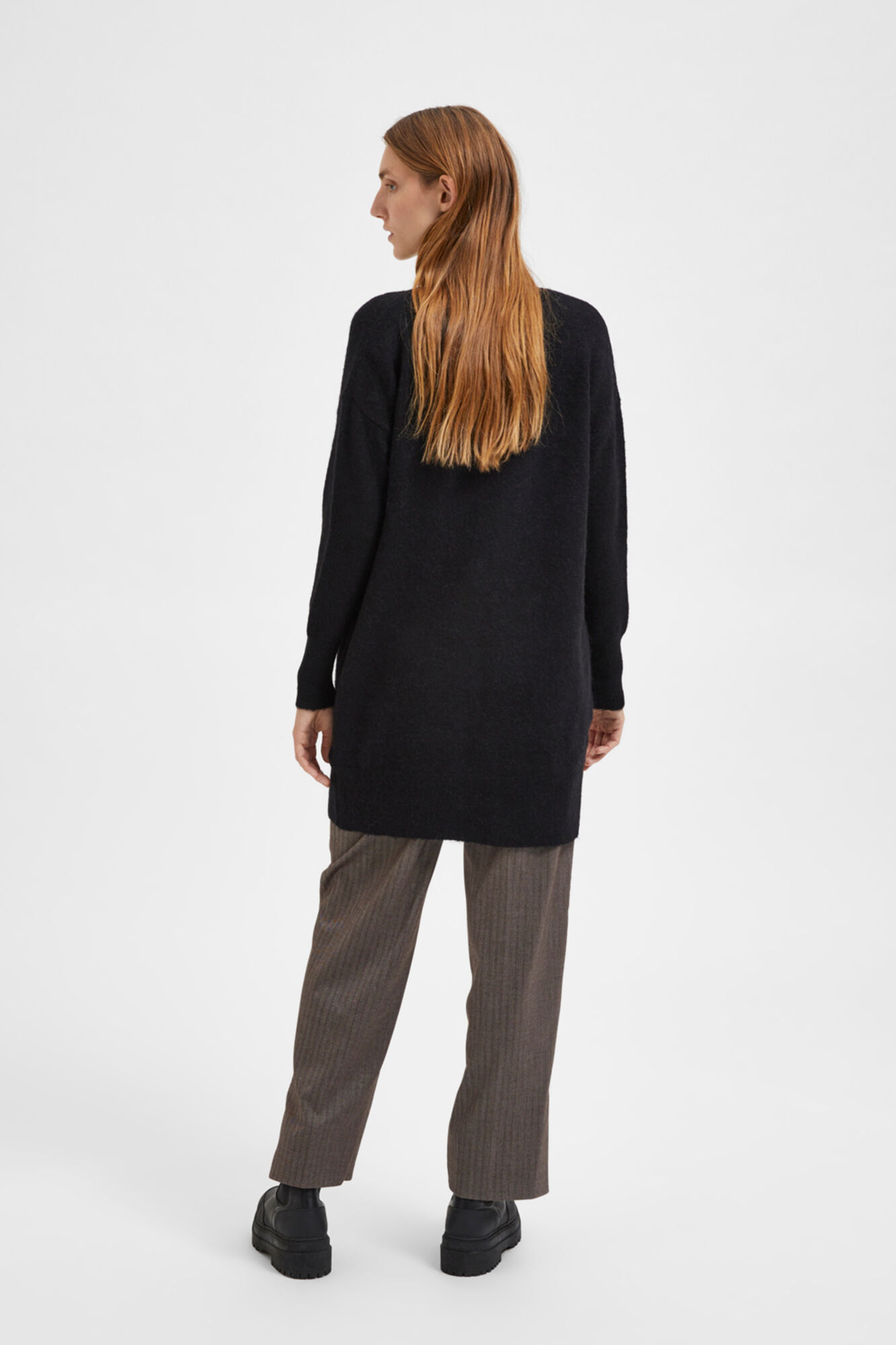 Selected C&aacute;rdigan largo de alpaca Negro