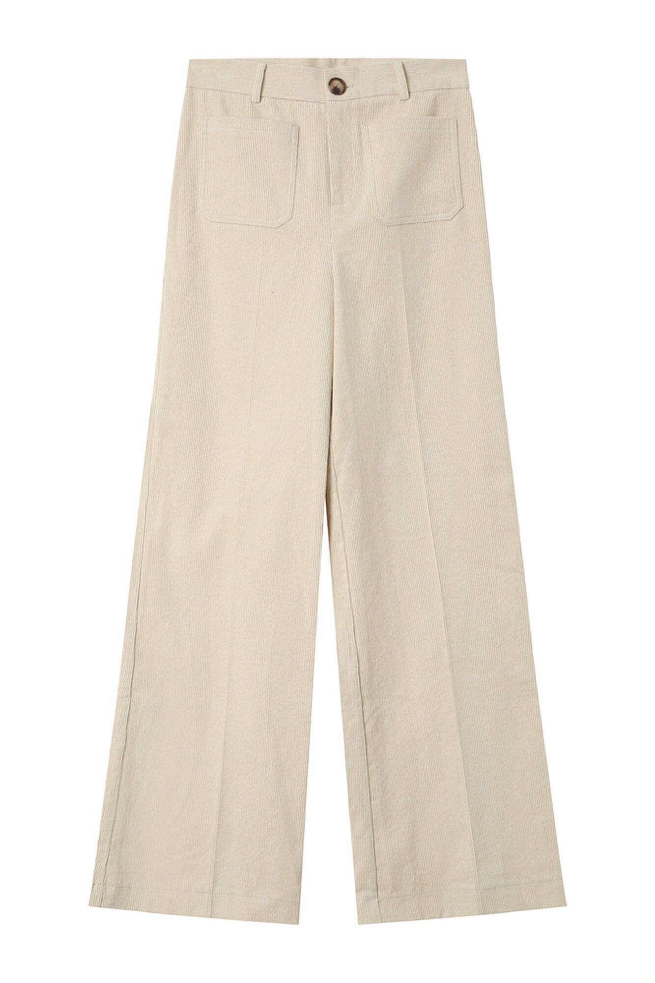 Grace & Mila Cal&ccedil;a de veludo cotel&ecirc; com bolsos frontais Branco