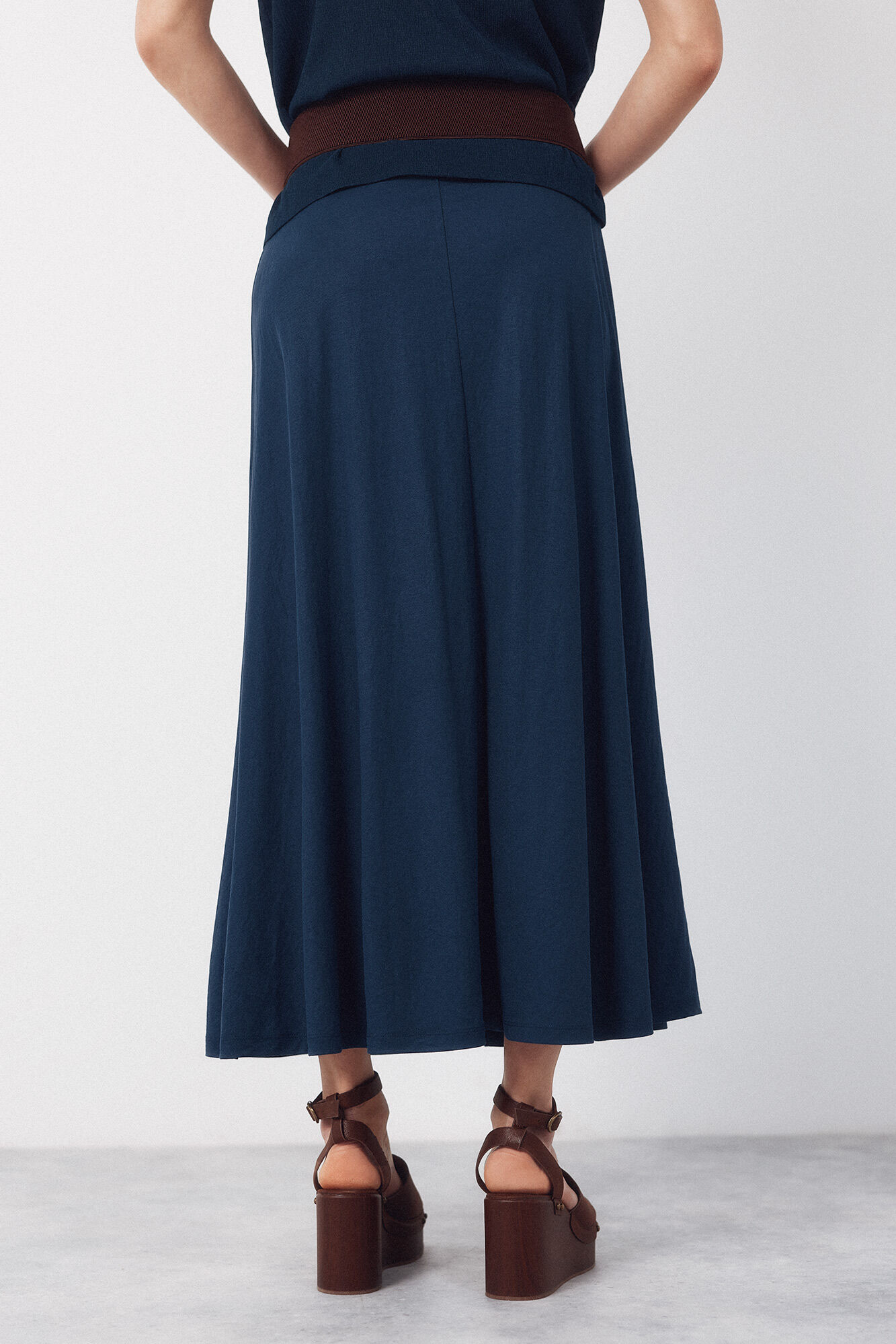 Cortefiel Midi circle skirt Navy