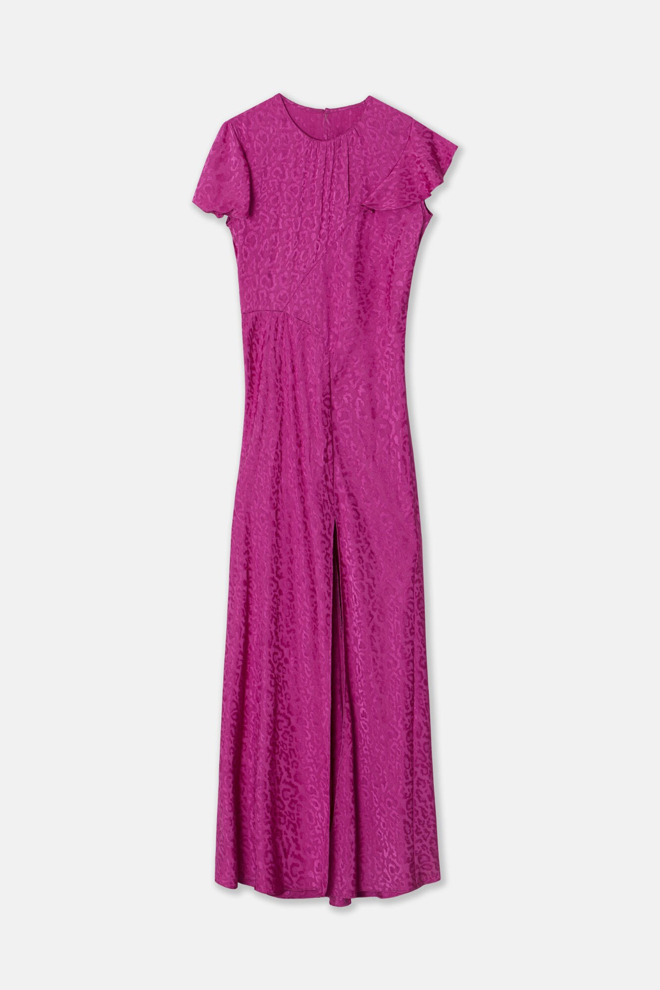 Silbon Vestido midi jacquard animal print Fucsia