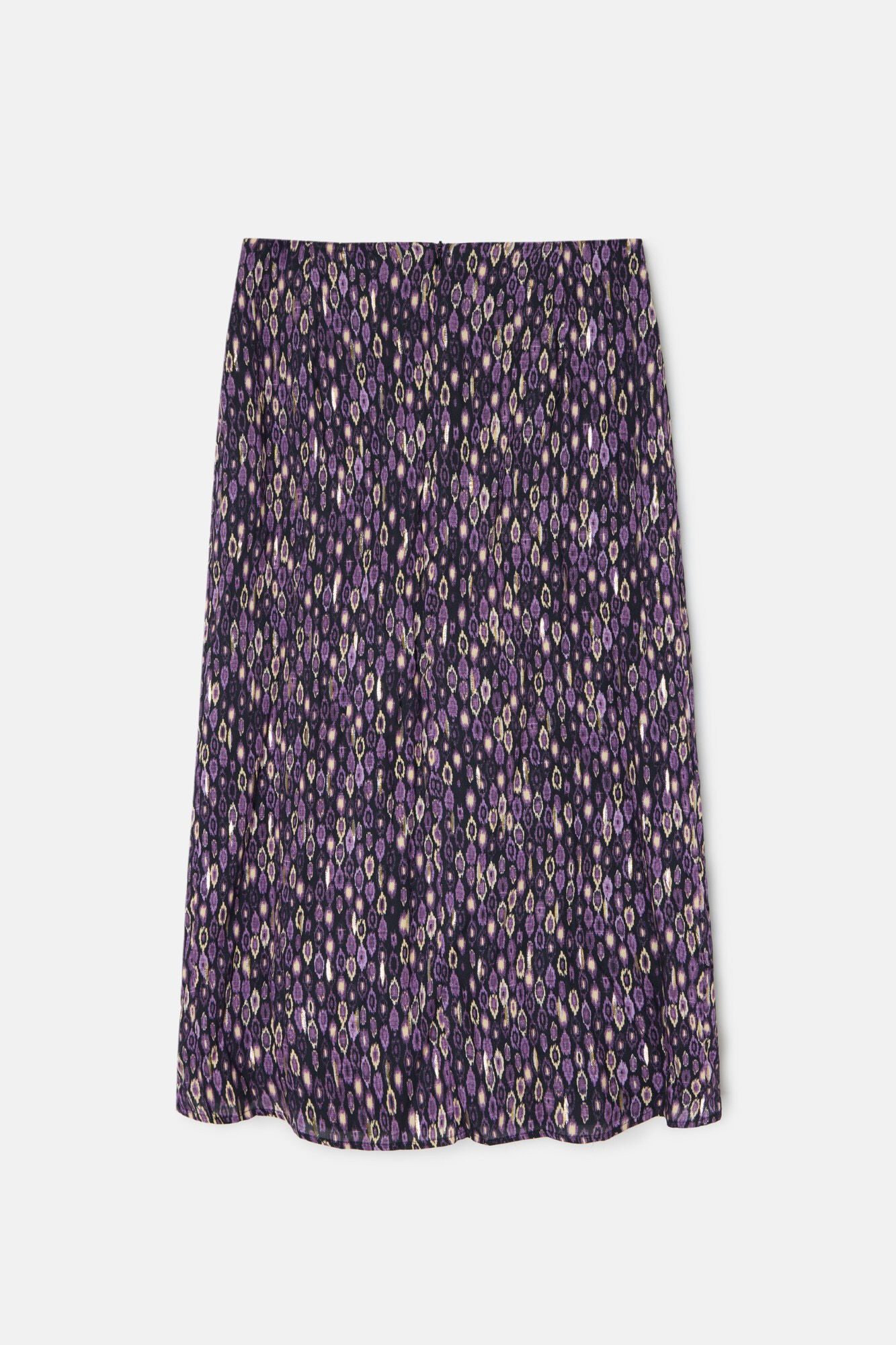 Silbon Saia midi com estampado ikat e abertura Roxo
