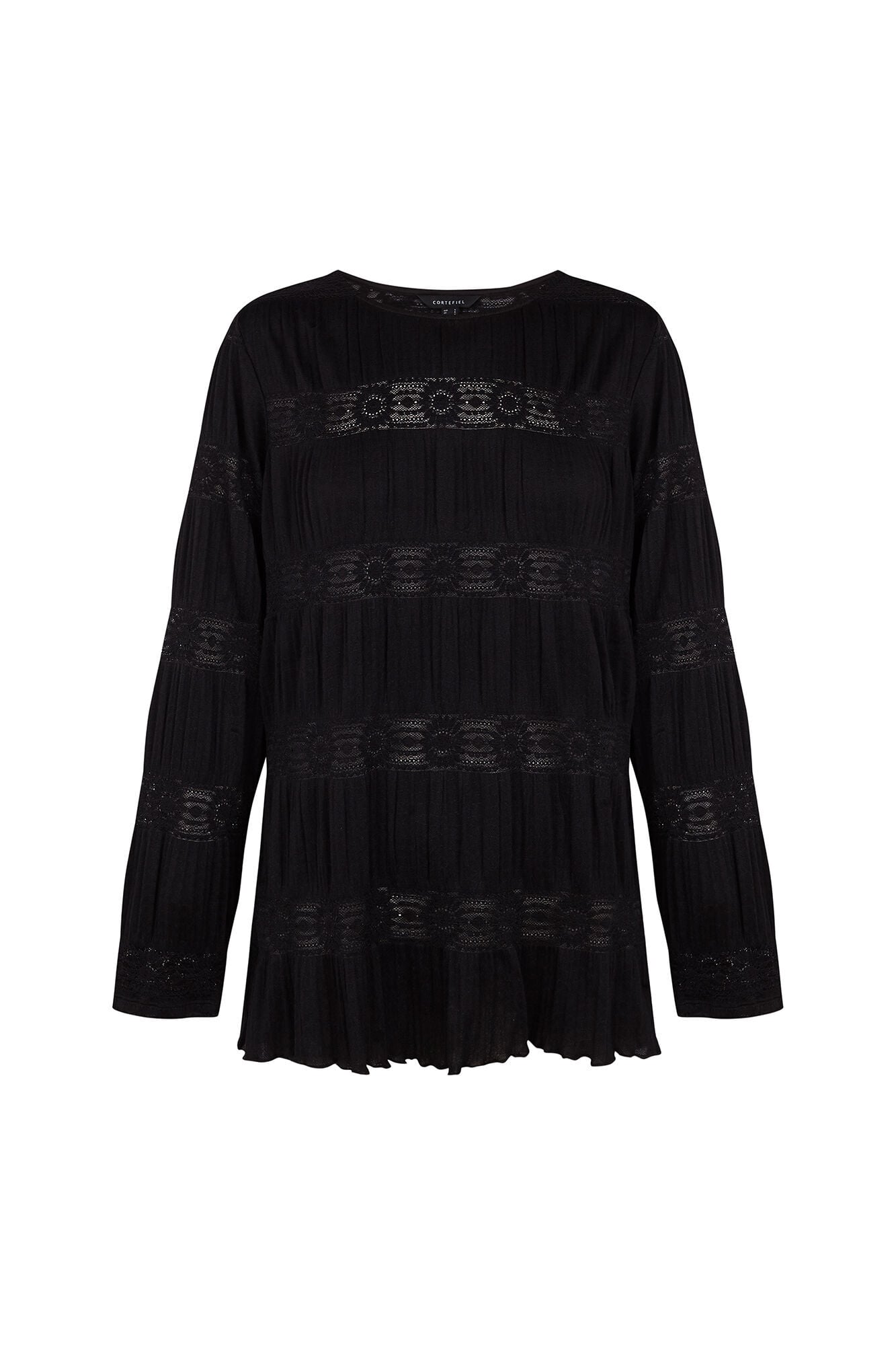 Cortefiel Floral fluid T-shirt Black