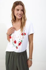 Slowlove Camiseta collar abalorios Branco