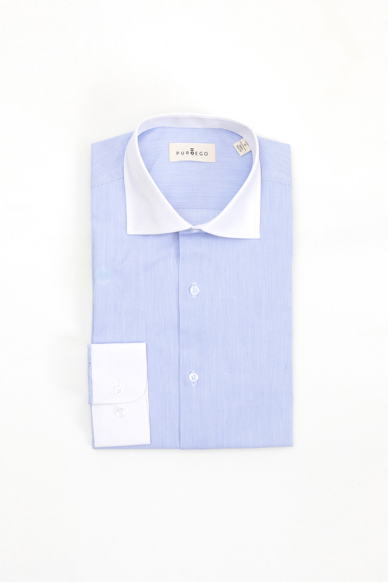PuroEGO Camisa vestir regular mil rayas Azul
