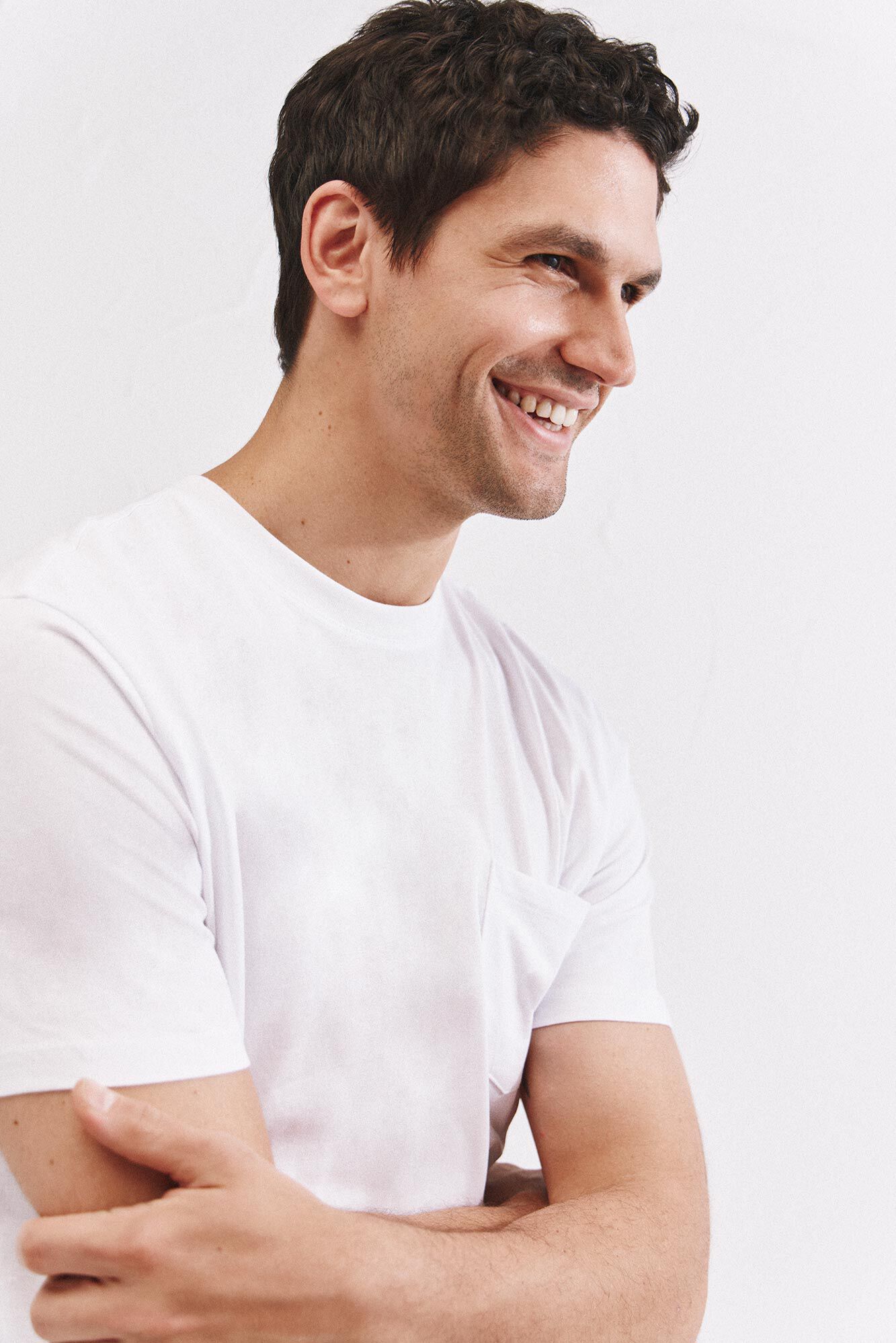 Cortefiel Basic t-shirt with pocket White