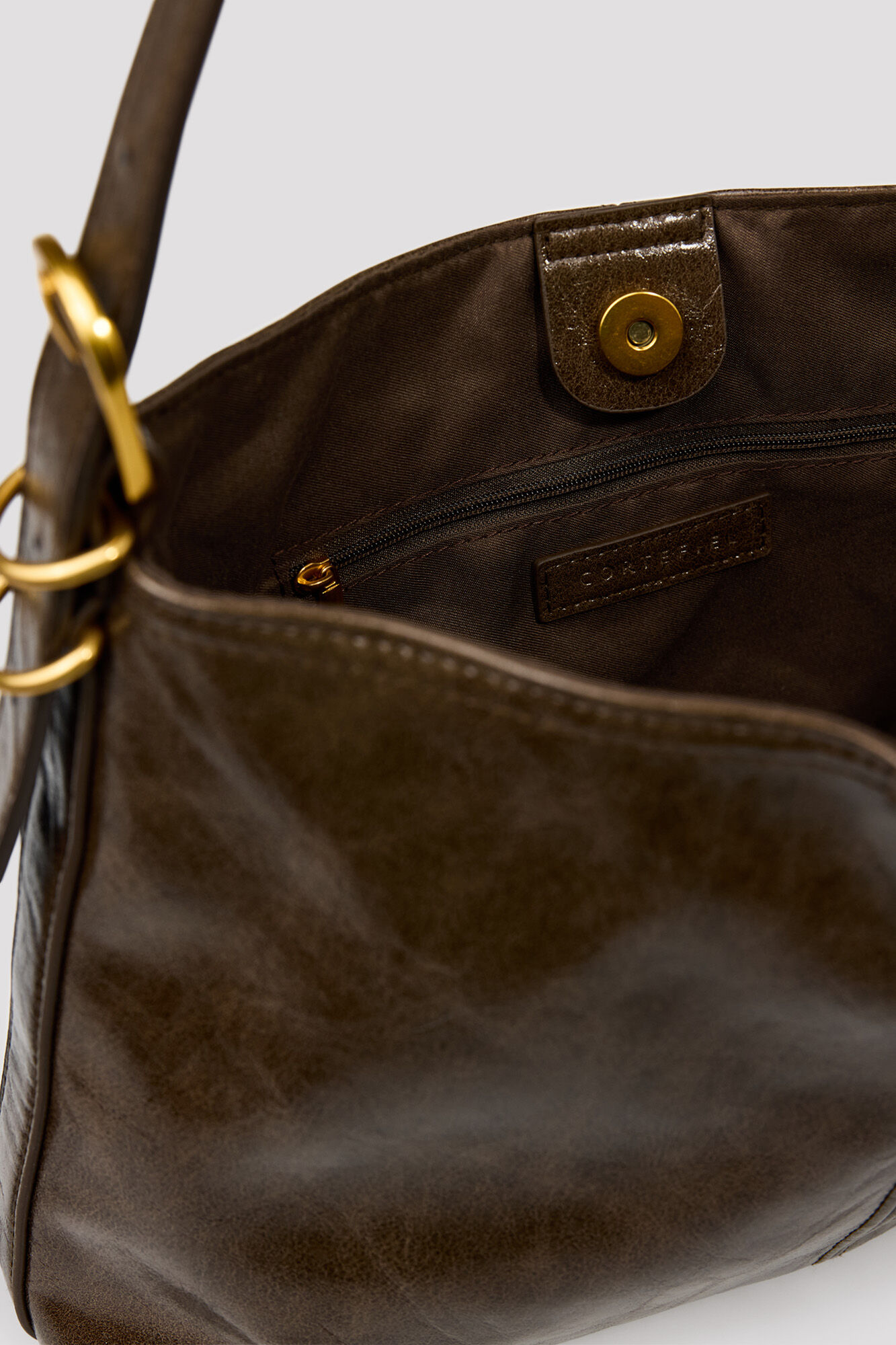 Cortefiel Buckle shopper bag Brown