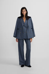 Silbon Calça social xadrez Azul