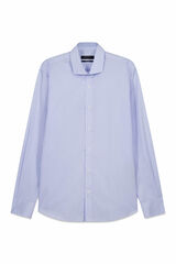 Cortefiel Slim fit easy-iron check dress shirt Blue