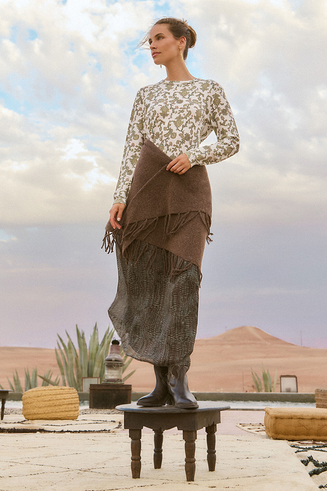 Slowlove Camiseta estructura estampada