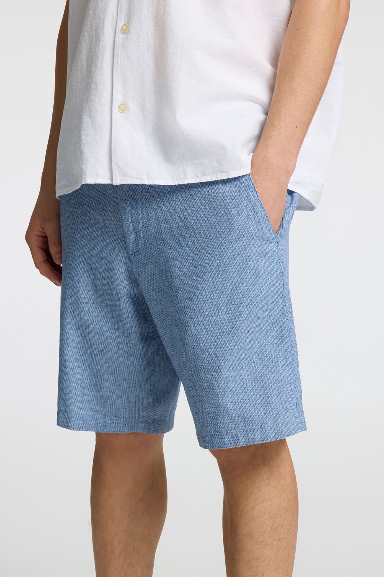 Selected Linen short Blue