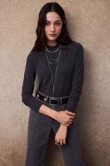 Slowlove Top frunce Gris oscuro